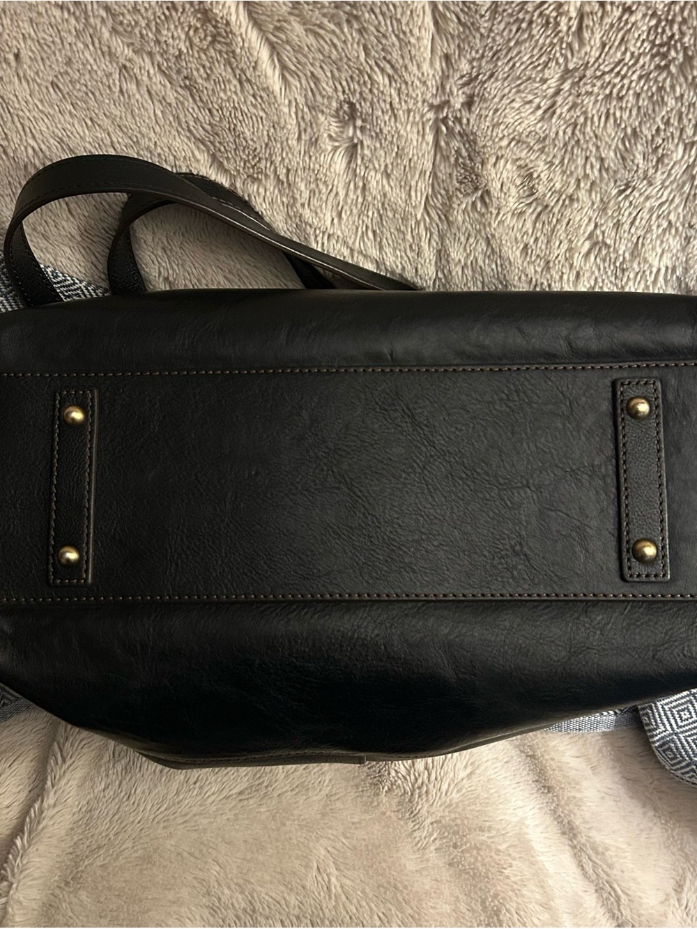 Dooney & Bourke Black Leather Tote with Brass Hardware - Picture 3 of 11